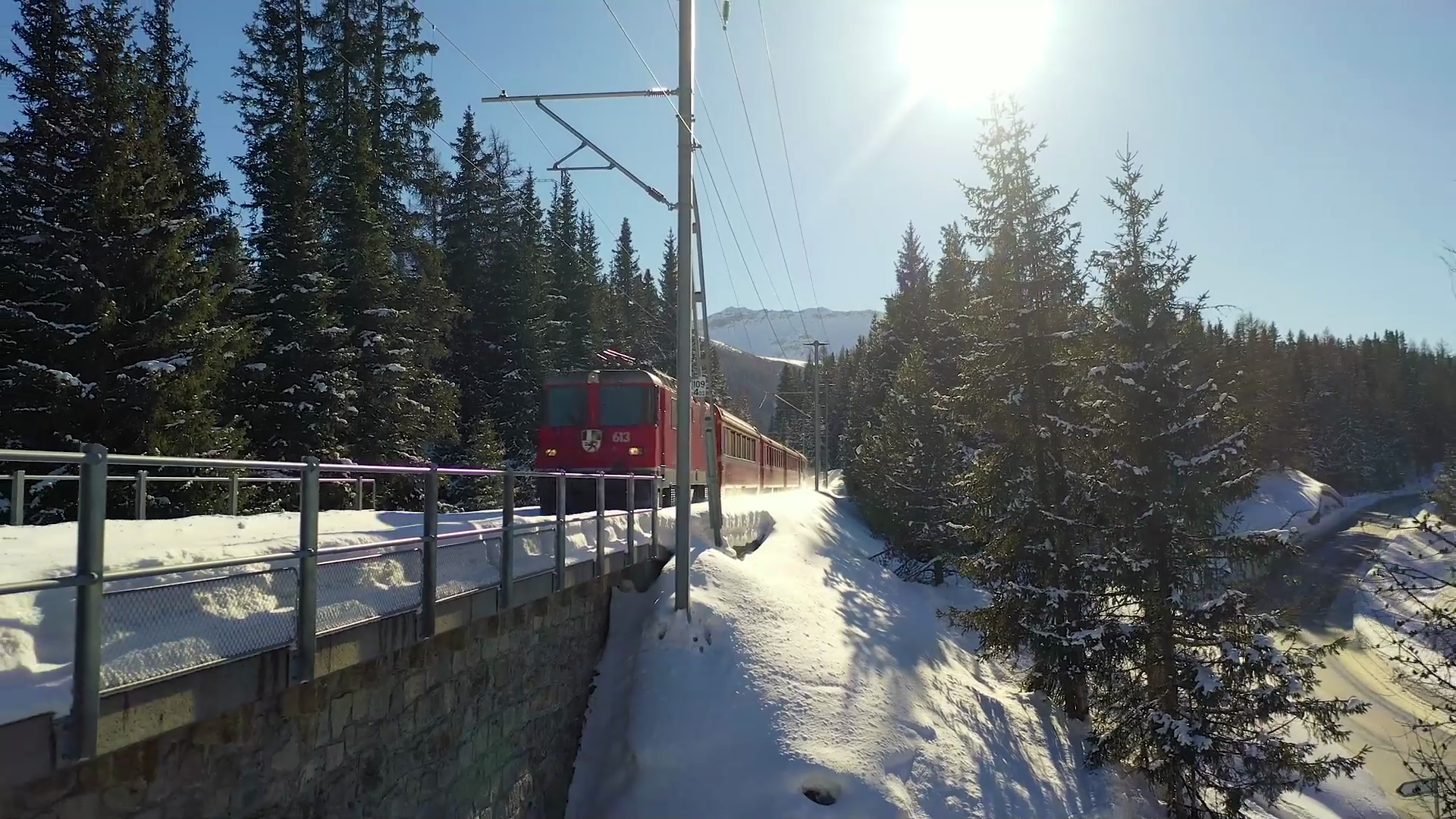 Train in snow